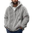 thumbnail image 1 of Admvng Mens Jacket Solid Velvet Long Sleeve Hooded Zipper Sweatshirt with Pockets,Sizes S-4XL, 1 of 5