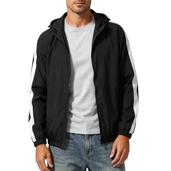 Admvng Mens Jacket Thin Hooded Sun Protection Lightweight Casual Hiking Outerwear Outdoor Travel Coat for Men