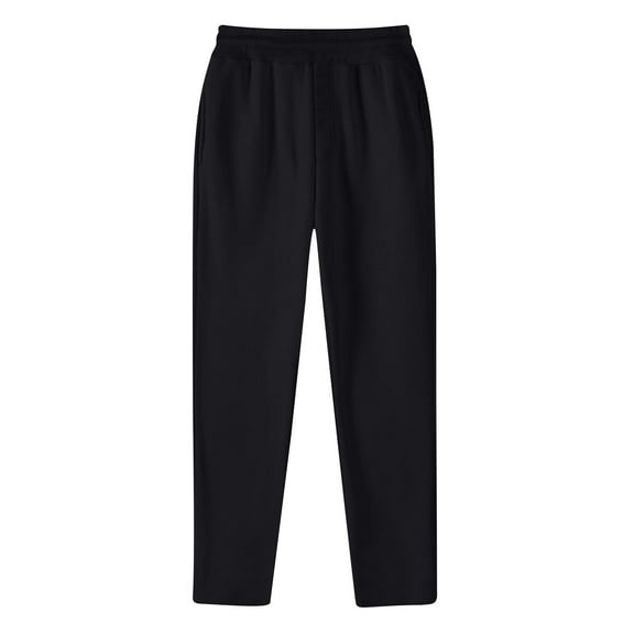 Admvng Mens Pants Fashion Drawstring Elastic Waist Solid Color Casual Sweat Length Pants S-3XL