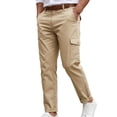 thumbnail image 1 of Admvng Mens Pants Pull On Solid Office & Casual Walking Trousers with Pockets, 1 of 5