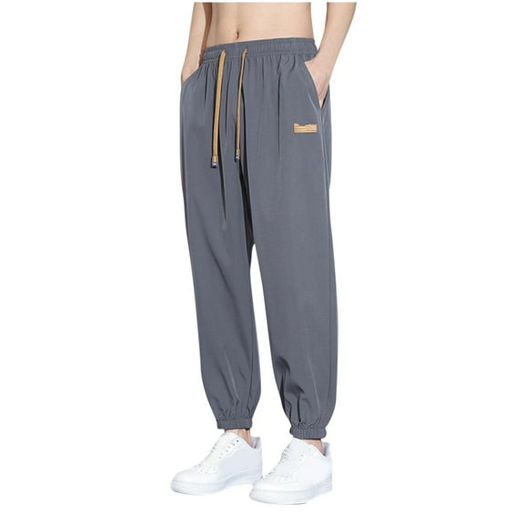Admvng Mens Pants Slim Fit Lightweight Drawsting Joggers Hiking Outdoor Pants M-4XL
