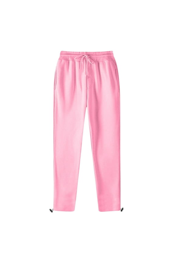 Admvng Mens Sweatpants Casual Solid Elastic Waist Pockets Leg Full Length Pants,Size S-3XL