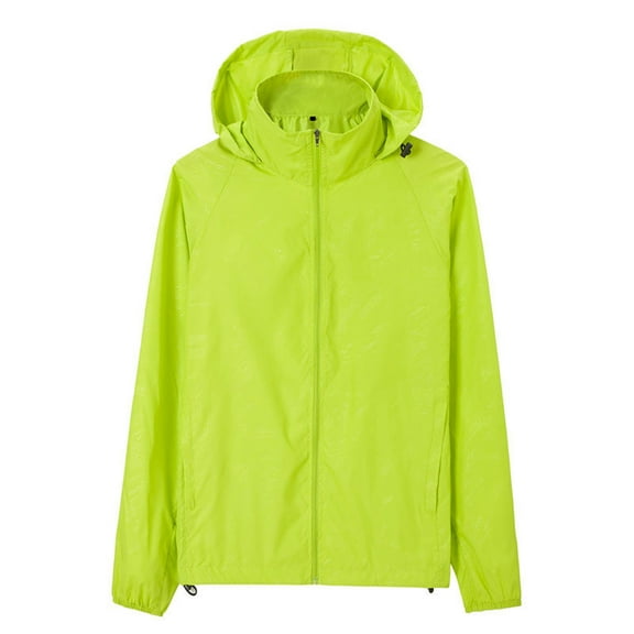 Admvng Mens Rain Jacket Casual Solid Sports Hooded Long Sleeve Zipper Drying Sun-proof Jackets For Men S-3XL