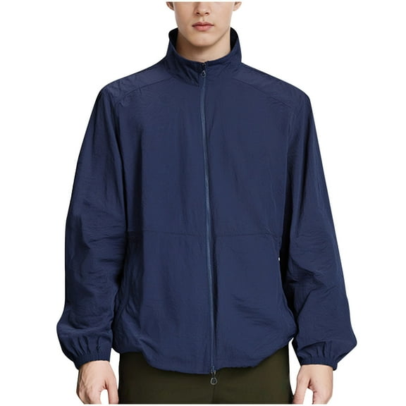 Admvng Mens Rain Jacket Lightweight Breathable Sun Protection Outdoor Fitted Fishing Clothing Exercise Waterproof Jackets for Men M-5XL