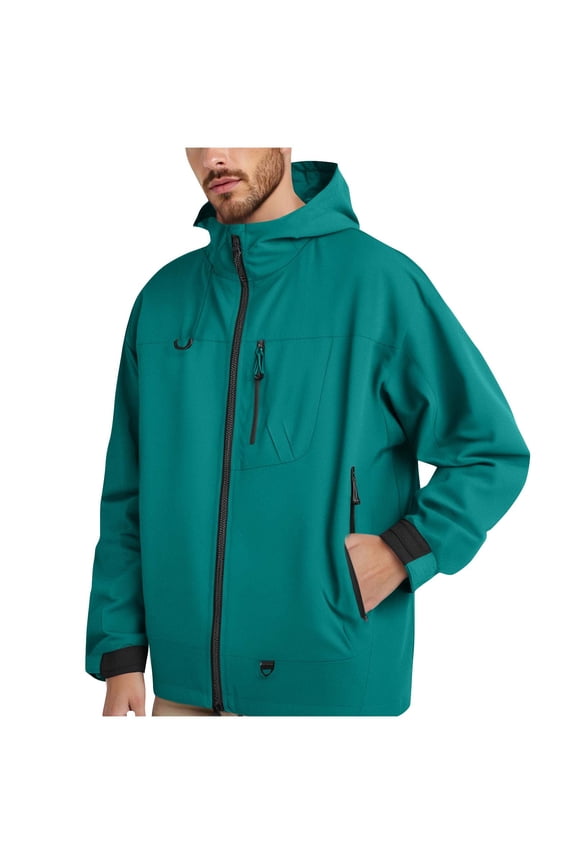 Mens Rain Jacket Raincoat Windbreaker Running Waterproof Lightweight HoodedTravel Hiking Cycling, Size S-3XL