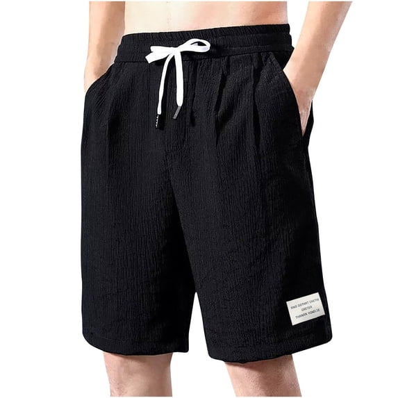 Admvng Mens Relaxed-Fit Drawstring Walk Shorts Big & Tall Summer Casual Shorts with Elastic Waist