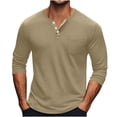 thumbnail image 1 of Admvng Mens Shirts Plus Size Tops Lightweight Round Neck Breathable Solid Color Long Sleeves Going Out Tops with Pocket S-5XL, 1 of 6