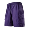 thumbnail image 1 of Admvng Mens Shorts Casual Summer Solid Color Portable Fashion Pockets Drawstring Elastic Waist Zipper Comfortable Shorts M-4XL, 1 of 9