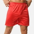 thumbnail image 1 of Admvng Mens Shorts Solid-Color Loose Casual Satin Sports Fitness Home Sleeping Pants Elastic-Waist Mid Waist Shorts S-2XL, 1 of 5