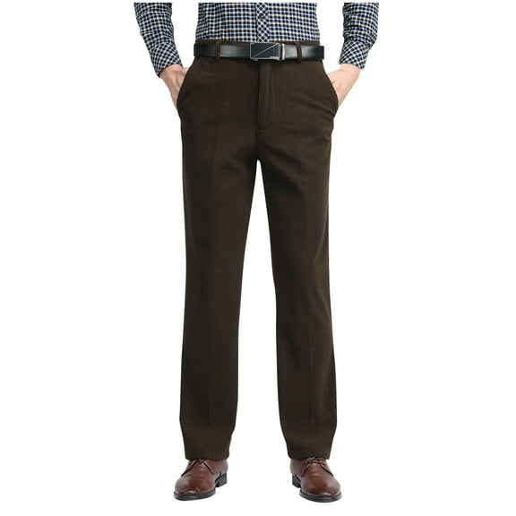 Admvng Mens Sweatpants Solid Corduroy Button Zipper High Waist Pocket Trousers Long Pants,Size S-4XL