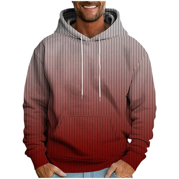 Admvng Mens Sweatshirt Print Leisure Draw Rope Hooded Sweatshirt, Size M-4XL