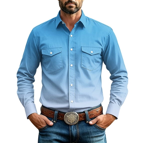 Admvng Mens Tops Solid Long Sleeve Button Down Collared Soft Lightweight Casual Work Business Shirt