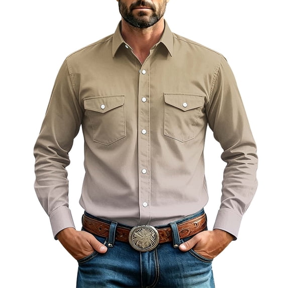 Admvng Mens Tops Solid Long Sleeve Button Down Collared Soft Lightweight Casual Work Business Shirt