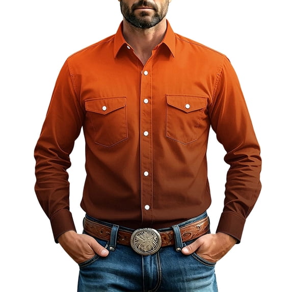 Admvng Mens Tops Solid Long Sleeve Button Down Collared Soft Lightweight Casual Work Business Shirt