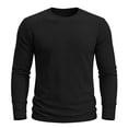 thumbnail image 1 of Admvng Mens Tops Solid Long Sleeve Shirts Breathable Casual Everyday Sports Pullover Tops, 1 of 7