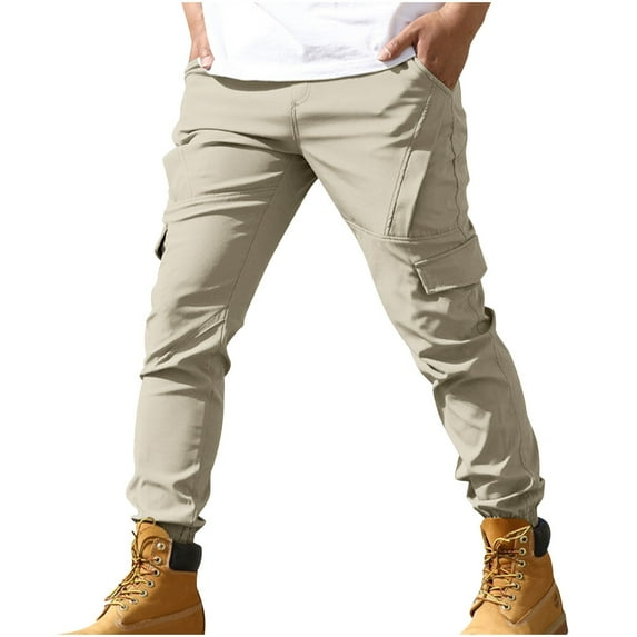 Admvng Cargo Pants for Men Multiple Pockets Trousers Work Wear Pocket, Size S-3XL