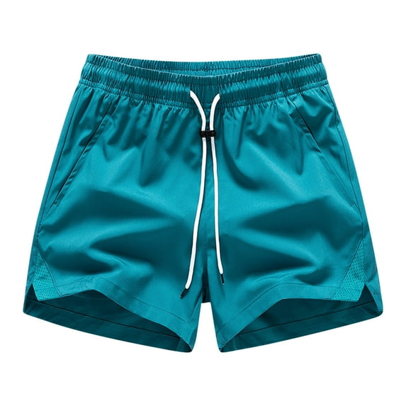Admvng Mens Workout Athletic Shorts Plus Size Solid Color Ice Silk Breathable Outdoor Casual Sports Shorts S-4XL