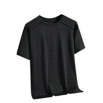 Admvng Mens t-Shirts Solid Color Round Neck Short Sleeved Casual Sports Ice Silk Breathable T-shirt L-4XL