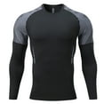 thumbnail image 1 of Admvng Muscle Shirts for Men Round Neck Splice Exercise Classic Basic Lightweight Compression Shirt Men M-3XL, 1 of 2