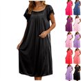 thumbnail image 1 of Admvng Nightgowns for Women Soft Winter Casual Thick Warm Flannel Long Loose Nightdress M-3XL, 1 of 5