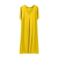 thumbnail image 1 of Admvng Nightgowns for Women V Neck Satin Sleepwear Lace Side Slits Sleeveless Nightshirt S-XL, 1 of 4