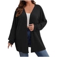 thumbnail image 1 of Admvng Oversized Sweaters for Women Solid Color Open Front Leisure Long Sleeve Knit Sweaters Convention Cardigan XL-5XL, 1 of 8