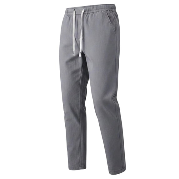 Admvng Pants for Men Big & Tall Elastic Drawstring Waist Straight Leg Casual Soft Trousers with Pockets