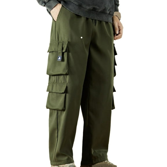 Admvng Pants for Men Thin Work Pants Retro Versatile Oversized Loose Pants Straight Leg Casual Trousers M-3XL