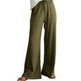 thumbnail image 1 of Admvng Pants for Women Long Solid Color Drawstring Pocket Ruffled Casual Sports Pants S-2XL, 1 of 6