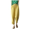 thumbnail image 1 of Admvng Plus Size Pants for Women Fashion Comfortable Leisure Solid Ninth Pants Pockets Loose Pants M-4XL, 1 of 9