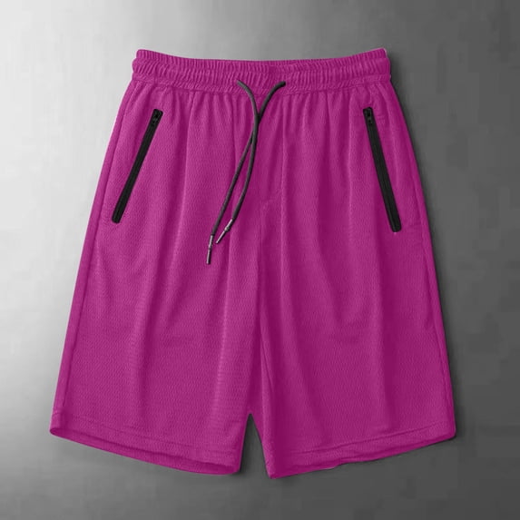 Admvng Plus Size Shorts For Men Solid Color Summer Ice Silk Drying Running Shorts With Pocket S-5XL