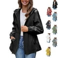 thumbnail image 1 of Admvng Rain Coats for Women Loose Fit Portable Waterproof Lightweight Jackets Raincoat Hiking Windbreaker Jacket with Hood S-2XL, 1 of 9