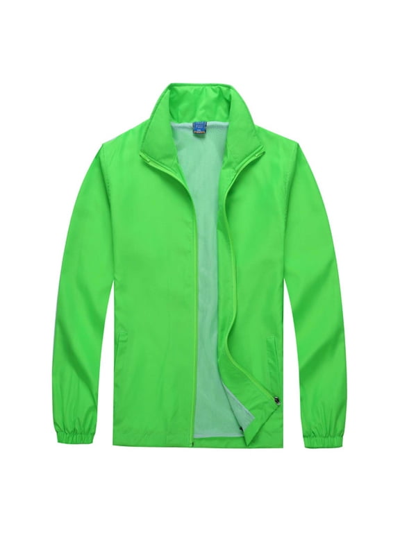 Rain Coats for Men Plus Size Solid Color Mesh Sports Zipper Long Sleeve Casual Outwear Outdoor Hiking Windbreaker M-4XL