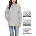 thumbnail image 1 of Admvng Rain Coats for Women Solid Color Rain Jacket Outdoor Hooded Windproof Loose with Pocket Coat S-3XL, 1 of 9