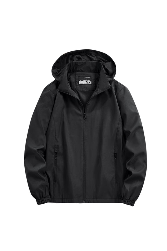 Rain Jacket Men Raincoat Windbreaker Running Waterproof Lightweight HoodedTravel Hiking Cycling, Size M-5XL