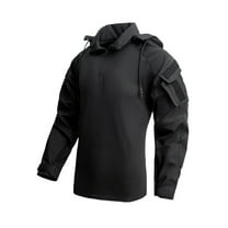 Admvng Rain Jacket Men Solid Color Outdoor Tactical Training Short Sleeved Stand Up Collar Sports Top T-shirt S-3XL
