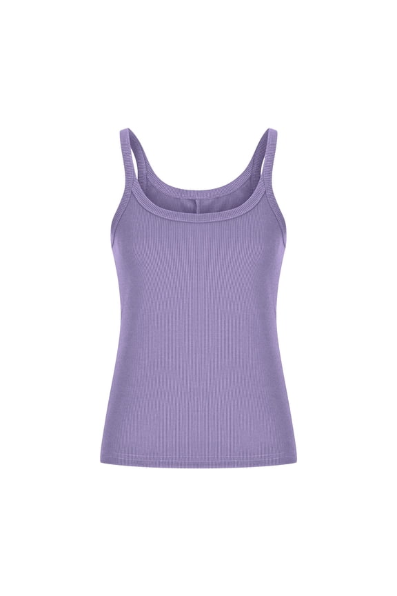 Women's Ribbed Tank Top Plus Size Scoop Neck Cami Basic Sleeveless Stretchy Camisole