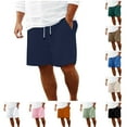 thumbnail image 1 of Admvng Men Shorts Clearance Under $10 Cotton Shorts with Pockets Elastic Waist Shorts Athletic Shorts for Gym Running, 1 of 6