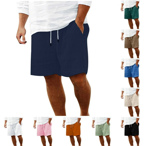Admvng Men Shorts Clearance Under $10 Cotton Shorts with Pockets Elastic Waist Shorts Athletic Shorts for Gym Running
