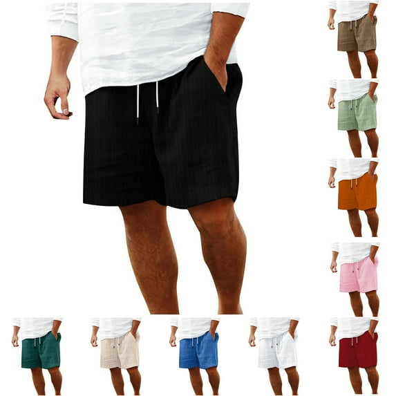 Admvng Men Shorts Clearance Under $10 Cotton Shorts with Pockets Elastic Waist Shorts Athletic Shorts for Gym Running