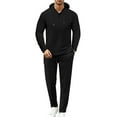 thumbnail image 1 of Admvng Sets for Men Solid Hooded Sweatshirt Elastic Waist Drawstring Straight Leg Pants Set, Size S-3XL, 1 of 8