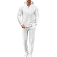 thumbnail image 1 of Admvng Sets for Men Solid Hooded Sweatshirt Elastic Waist Drawstring Straight Leg Pants Set, Size S-3XL, 1 of 8
