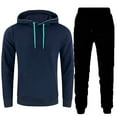 thumbnail image 1 of Admvng Sets for Men Sports Hooded Sweatshirt Jogging Pants Set, Size M-4XL, 1 of 6