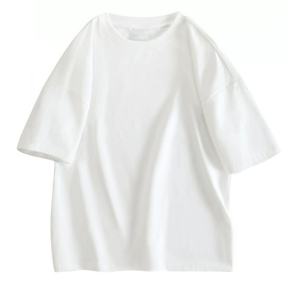 Admvng Shirts for Men Crew Neck Solid Color Short Sleeve Relaxed Fit Outdoor Wear S-4XL