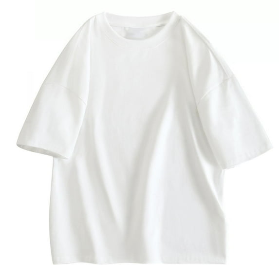 Admvng Shirts for Men Crew Neck Solid Color Short Sleeve Relaxed Fit Outdoor Wear S-4XL