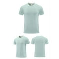 thumbnail image 1 of Admvng Shirts for Men Summer Solid Color Short Sleeved Outdoor Running Sports Ice Breathable T-shirts S-4XL, 1 of 3