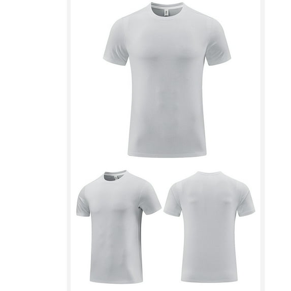 Admvng Shirts for Men Summer Solid Color Short Sleeved Outdoor Running Sports Ice Breathable T-shirts S-4XL