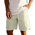thumbnail image 1 of Admvng Shorts for Men Ice Silk Drawstring Elastic Waist Solid Workout Athletic Shorts, 1 of 9