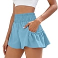 thumbnail image 1 of Admvng Shorts for Women Solid Breathable High Waisted Yoga Running Shorts, 1 of 7