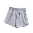 thumbnail image 1 of Admvng Shorts for Women Solid Color High Waisted Wide Leg Loose Running Fitness Shorts with Pockets S-2XL, 1 of 4